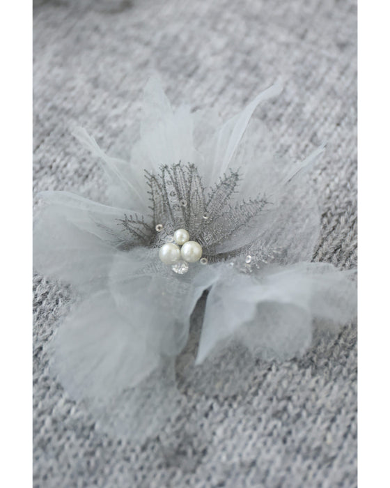 満開の花コサージュニットプルオーバートップス