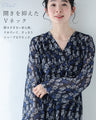揺らめく花のシフォンワンピース