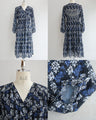 揺らめく花のシフォンワンピース