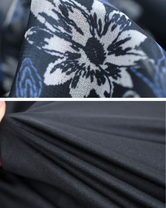 揺らめく花のシフォンワンピース