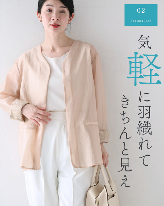 軽ジャケ 薄くて軽くて、きちんと見え。