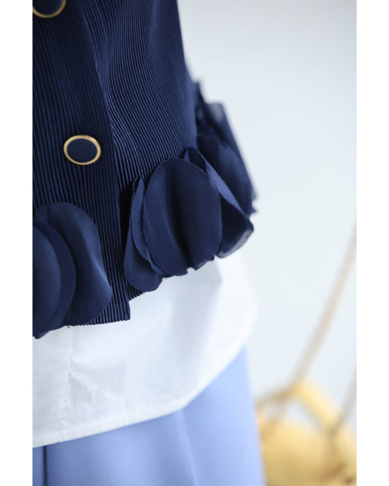 【予約商品】花びら裾のプリーツカーディガンとワンピース2点セット【set】