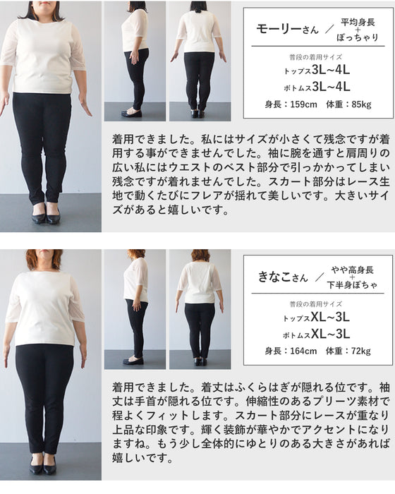 デコルテに広がる花のたっぷりレースロングワンピース