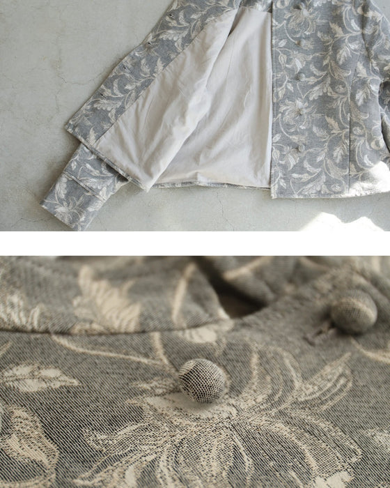 優美な曲線描く花柄ジャガードジャケット