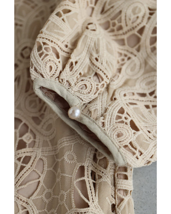 満開の美しさが広がる切り絵レースロングワンピース