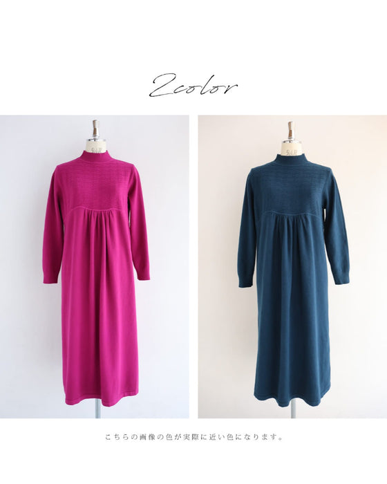 千鳥柄浮かぶウインターカラーニットワンピース