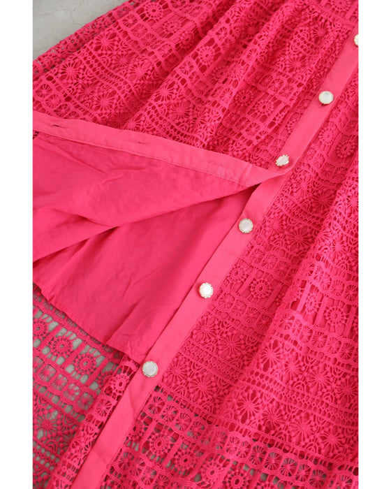 フラワーガーランドの総レースミディアムワンピース（ベルト付き）