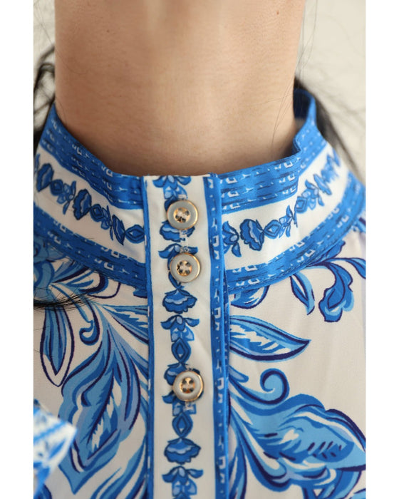 プロヴァンスを旅するロングワンピース（リボン付き）