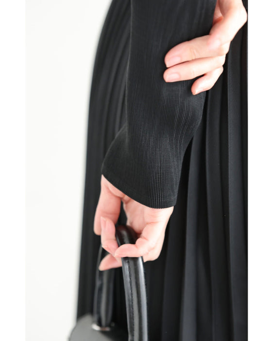 ビジュー花カシュクールのプリーツミディアムワンピース