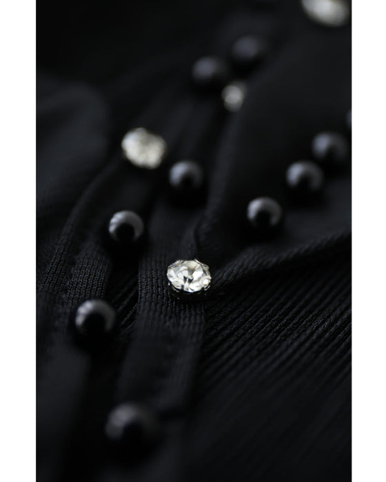 ビジュー花カシュクールのプリーツミディアムワンピース