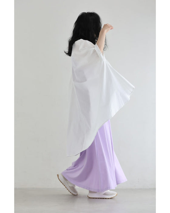 ロゼット風の花咲くフィッシュテールシャツトップス