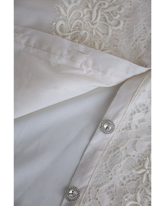 煌めくレース浮き立つシアー袖ブラウストップス