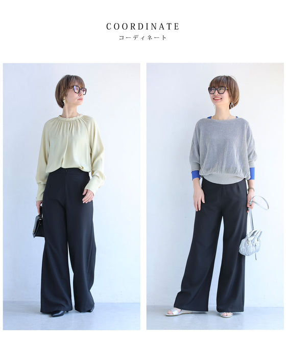 バックリボンのすっきりシルエットパンツ