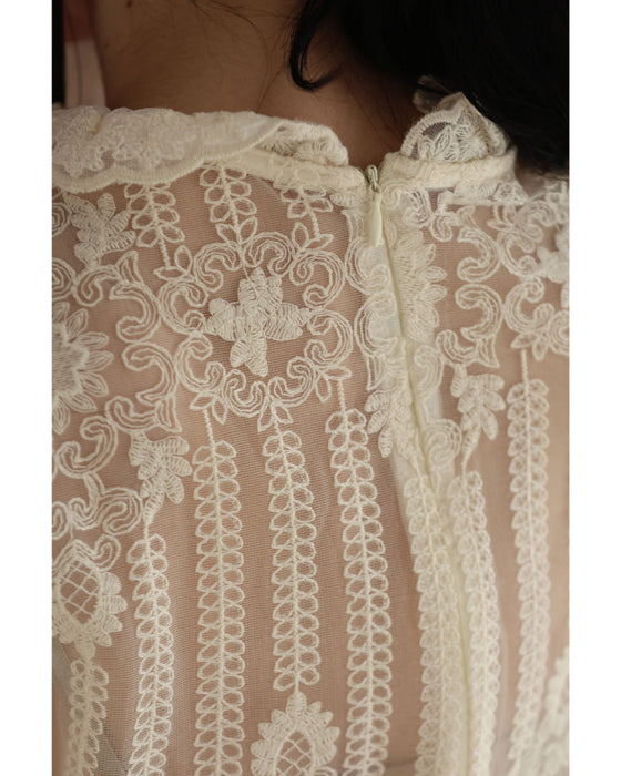 肌に美しく浮かび上がる装飾刺繍シアーブラウストップス