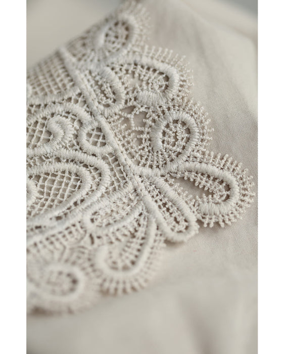 レリーフレースと刺繍浮かぶシャツトップス