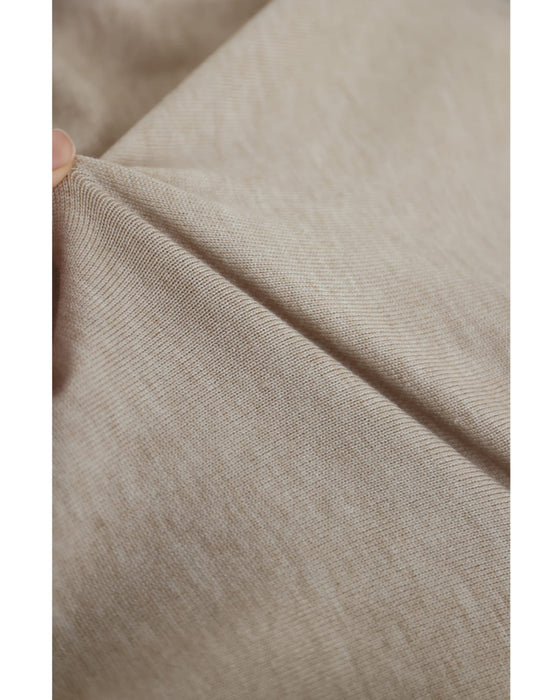 腰回りキュッとXラインの異素材切り替えミディアムワンピース