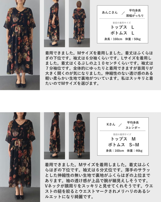 バラの世界広がるシアーミディアムワンピース