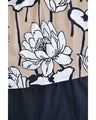 オフショルにも。バルーン袖の花画ロングワンピース（ベルト付き）