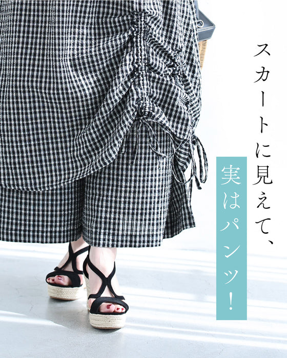 涼やかサッカー生地のチェック柄セットアップ【set】