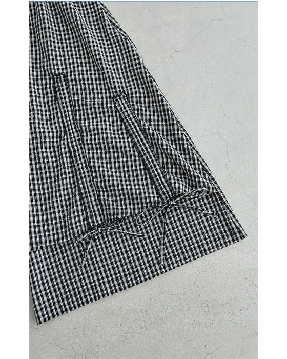 涼やかサッカー生地のチェック柄セットアップ【set】
