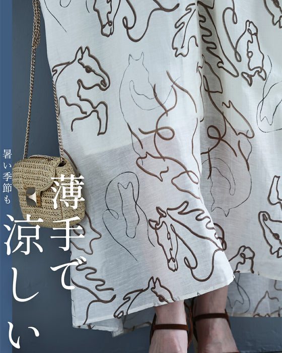 アートに描く 馬柄ワンピース