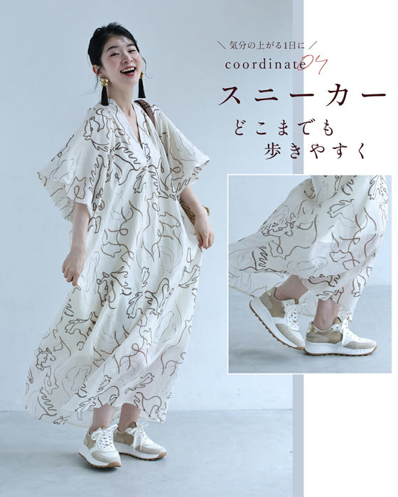 アートに描く 馬柄ワンピース