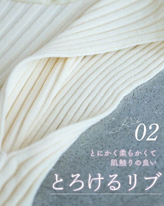 体型カバーが叶う リブ×レース トップス