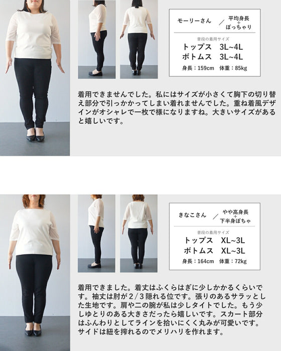 ウエスト絞れるキューブ柄切り替えミディアムワンピース