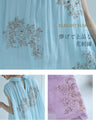 ふんわり柔らかなブーケ刺繍ロングワンピース