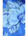 柔らかく揺らめく青の花画ロングスカート