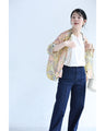 後ろバルーン裾のペイズリー柄シャツトップス