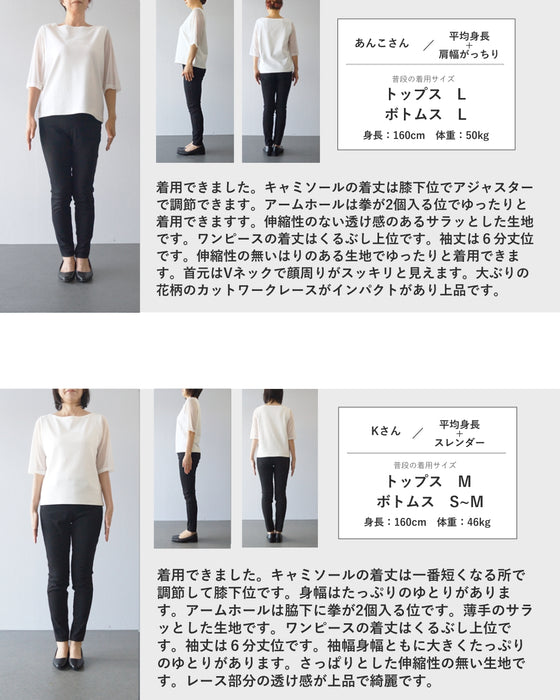 連なる花が流れるレースロングワンピース（インナー付き）