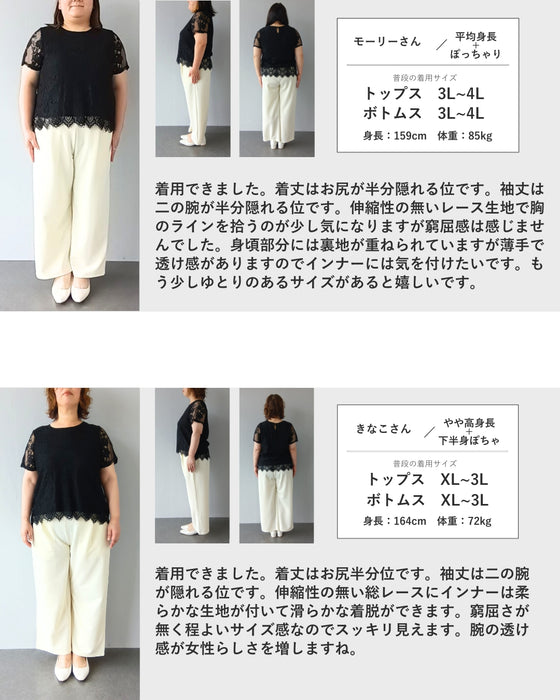 ゆったりゆるやか総レースカットソートップス