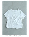 花のスクエアレースのタックTシャツトップス
