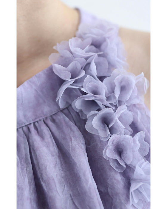 季節を彩る紫陽花ロングワンピース