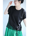 結ぶレース裾Tシャツトップス