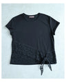 結ぶレース裾Tシャツトップス