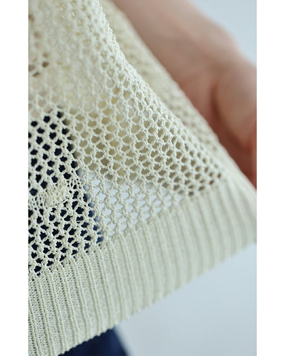 モールの花刺繍浮かぶメッシュカットソートップス