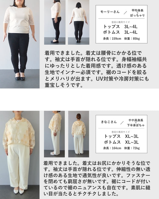 極上シアー ふんわり軽い ドルマンレースパーカー