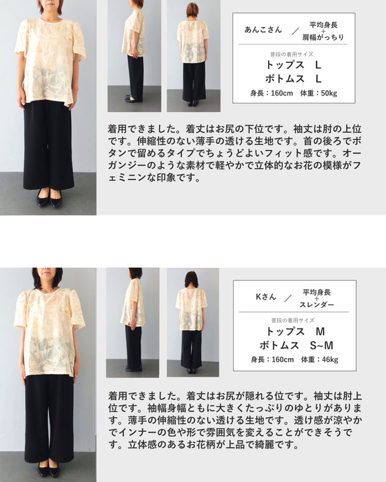 風に揺れるチューリップのふんわりブラウストップス