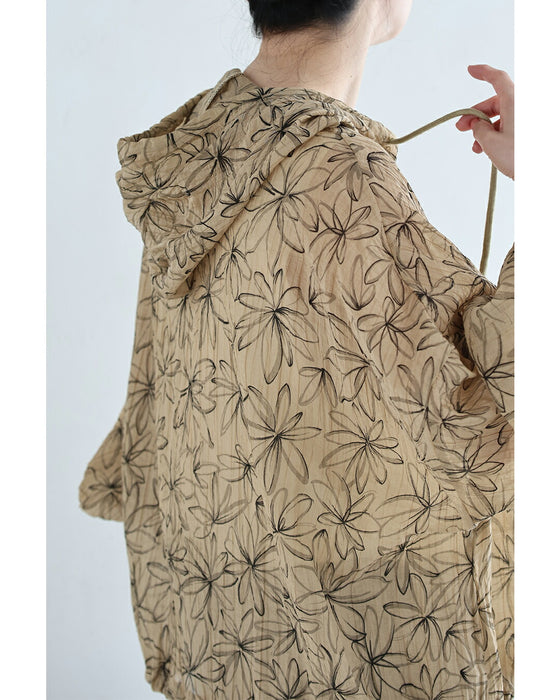 軽やかな花画シアーパーカー