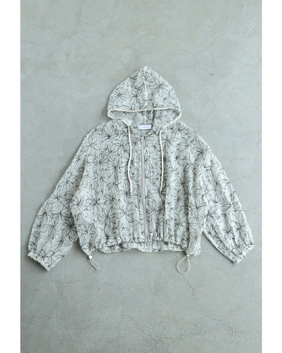 軽やかな花画シアーパーカー