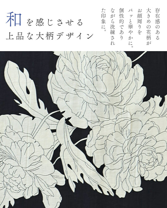 さらりと涼しい牡丹の花シャツミディアムワンピース