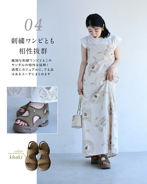 「スカートに合う」上品厚底サンダル