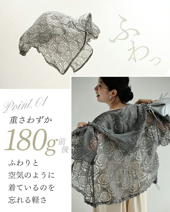 宝石ビジューのシアーパーカー