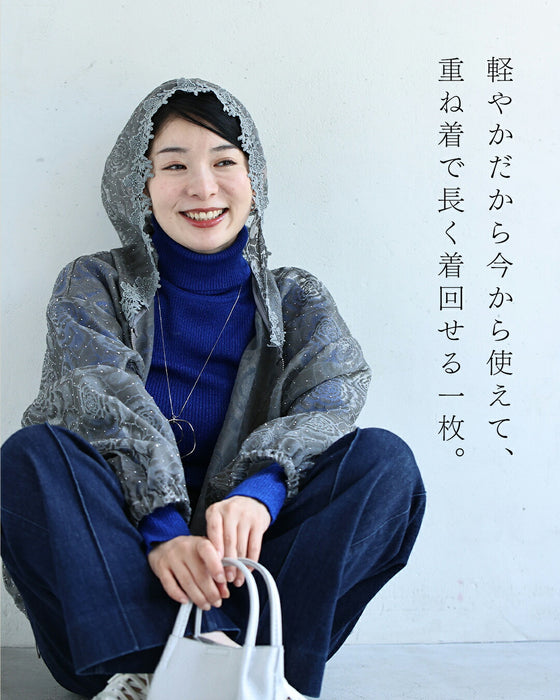 宝石ビジューのシアーパーカー