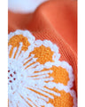アップリケ風花刺繍のニットカットソートップス