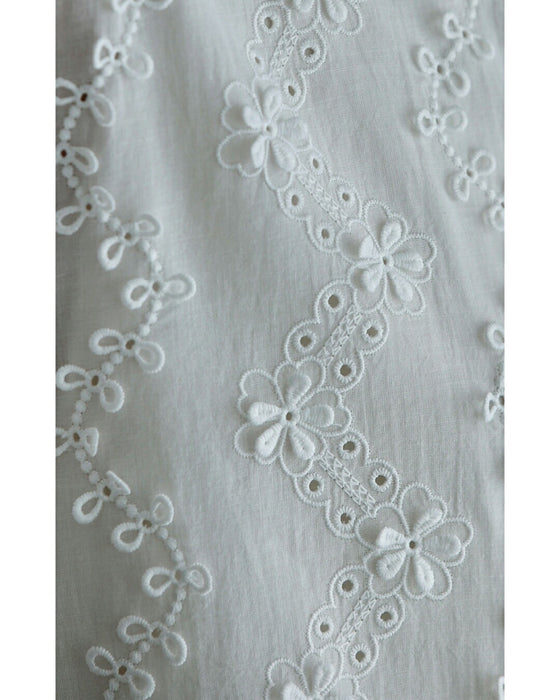 波うつ花と蝶々の刺繍ラインシャツトップス