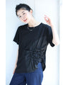 紫陽花シャーリングTシャツトップス