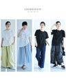 紫陽花シャーリングTシャツトップス